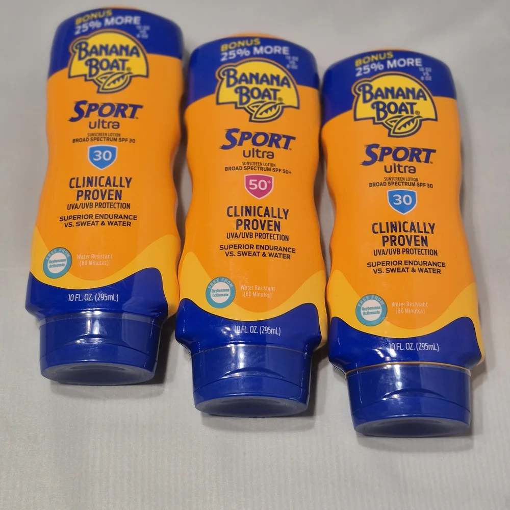 Banana Republic Sport Ultra Sunscreen (2) 30SPF (1) 50 SPF EXP 9/2026 & 10/2026-